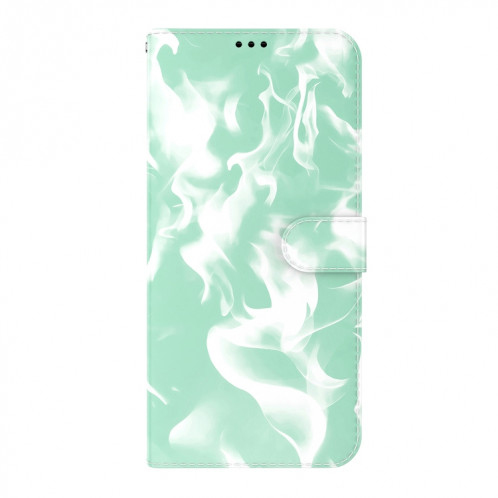 Cas de cuir horizontal de motif de brouillard avec support et portefeuille pour iPhone 13 Pro (Mint Green) SH103A1512-06