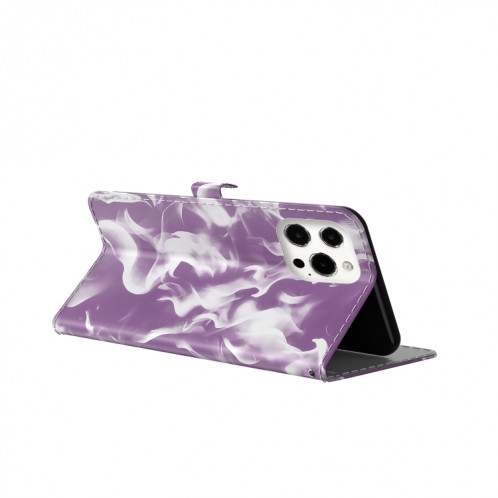 Coque horizontale en cuir à bascule horizontale avec support et portefeuille pour iPhone 13 Pro (violet) SH103B7-06