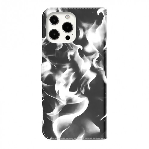 Cas de cuir horizontal de motif de brouillard avec support et portefeuille pour iPhone 13 Pro (Noir) SH103C3-06