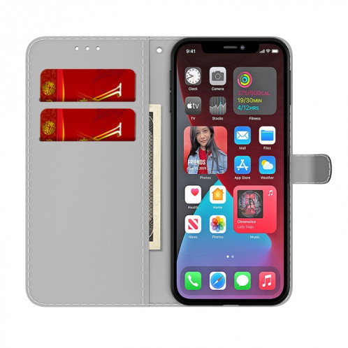 Cas de cuir horizontal de motif de brouillard avec support et portefeuille pour iPhone 13 Pro (Noir) SH103C3-06