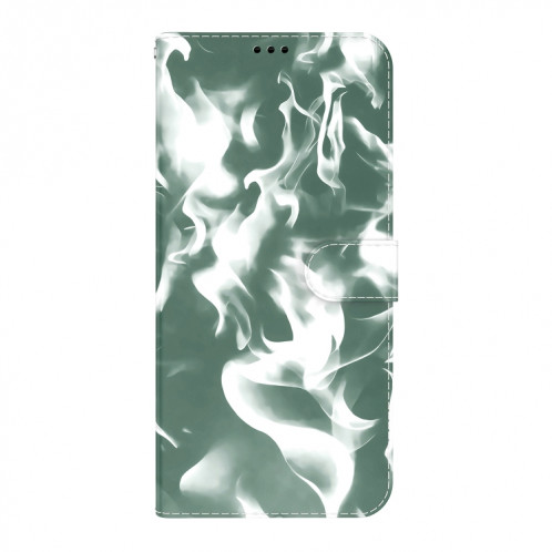 Cas de cuir horizontal de motif de brouillard avec support et portefeuille pour iPhone 13 Pro (vert foncé) SH103D104-06