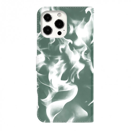 Cas de cuir horizontal de motif de brouillard avec support et portefeuille pour iPhone 13 Pro (vert foncé) SH103D104-06