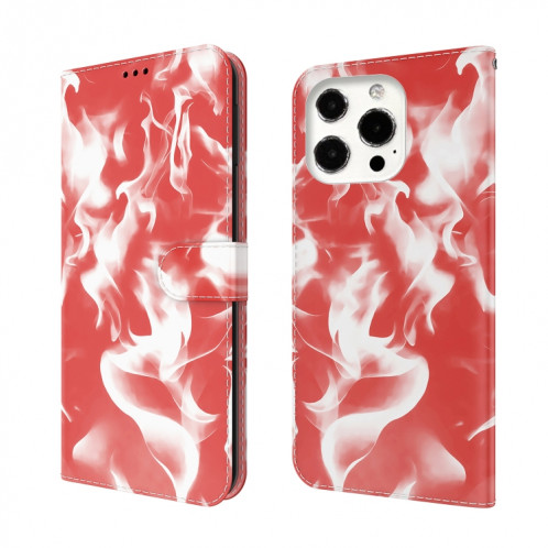 Cas de cuir horizontal motif de brouillard avec support et portefeuille pour iPhone 13 Pro (rouge) SH103F512-06