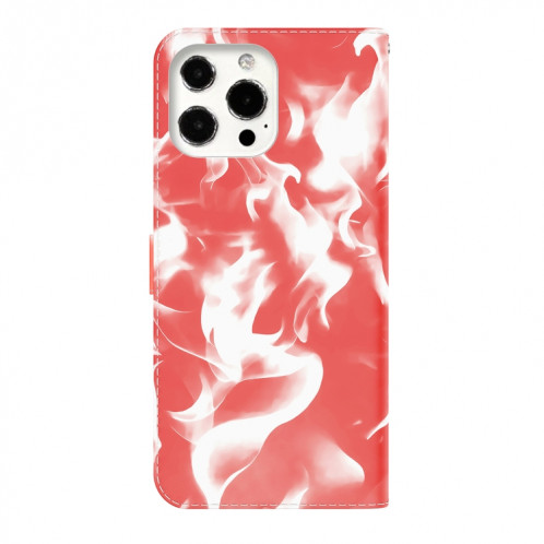 Cas de cuir horizontal motif de brouillard avec support et portefeuille pour iPhone 13 Pro (rouge) SH103F512-06
