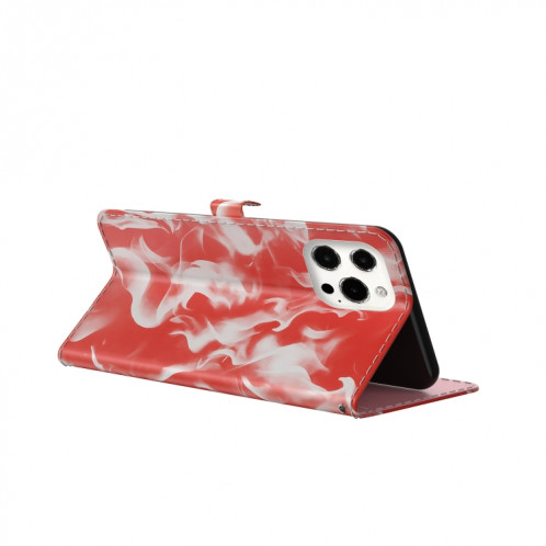 Cas de cuir horizontal motif de brouillard avec support et portefeuille pour iPhone 13 Pro (rouge) SH103F512-06