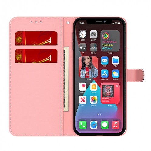 Cas de cuir horizontal motif de brouillard avec support et portefeuille pour iPhone 13 Pro (rouge) SH103F512-06