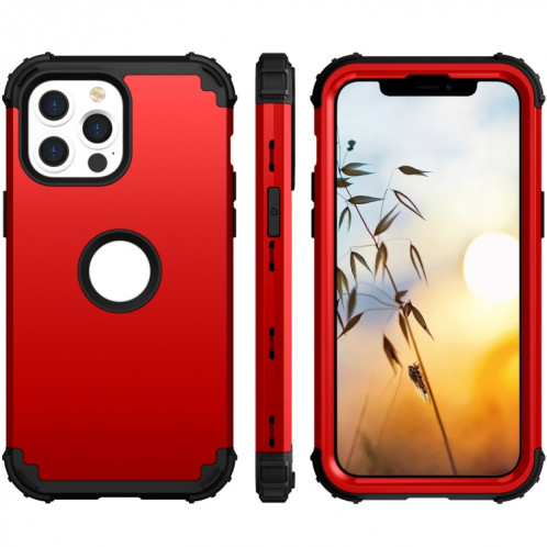 3 en 1 PC + Cas de protection en silicone pour iPhone 13 (rouge + noir) SH502B62-07