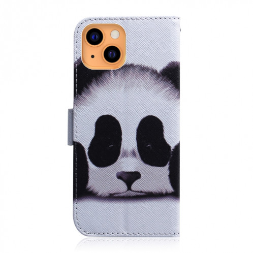 Dessin coloré Horizontal Flip Cuir Case, avec porte-cartes et portefeuille et portefeuille pour iPhone 13 (Panda) SH702H331-05