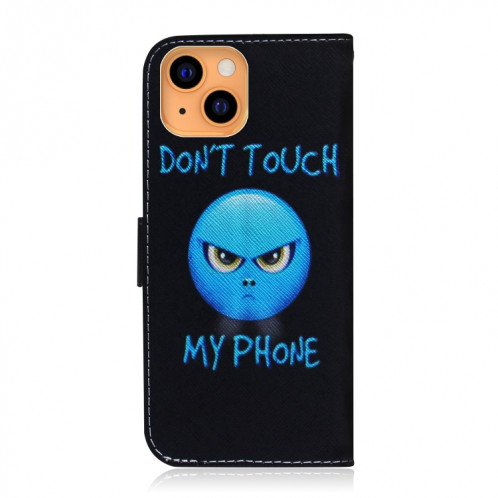 Dessin coloré Horizontal Flip Cuir Case, avec porte-cartes et portefeuille pour iPhone 13 (colère) SH702I185-05