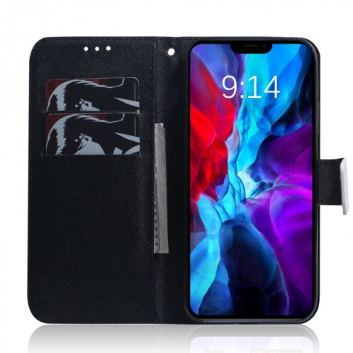 Dessin coloré Horizontal Flip Cuir Case, avec porte-cartes et portefeuille pour iPhone 13 (colère) SH702I185-05