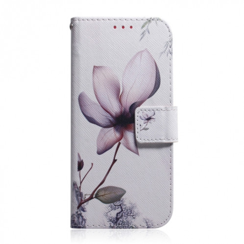 Dessin coloré Horizontal Flip Cuir Case, avec porte-cartes et portefeuille et portefeuille pour iPhone 13 (Fleur de Magnolia) SH702J648-05