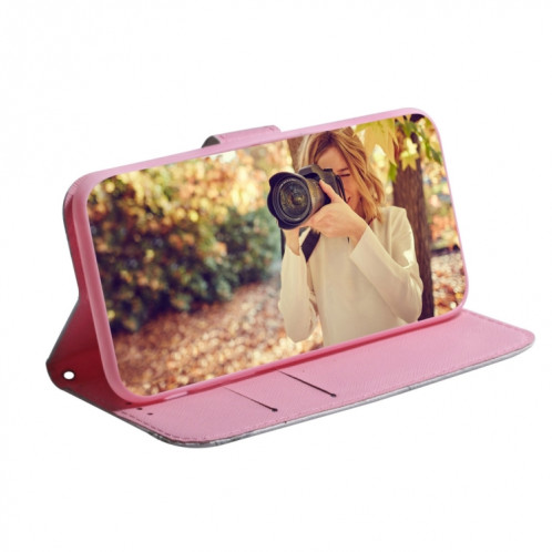 Dessin coloré Horizontal Flip Cuir Case, avec porte-cartes et portefeuille et portefeuille pour iPhone 13 (Fleur de Magnolia) SH702J648-05