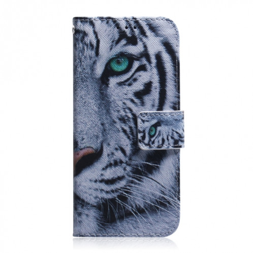 Dessin coloré Horizontal Flip Cuir Case, avec porte-cartes et portefeuille pour iPhone 13 Pro (Tiger) SH703C147-05