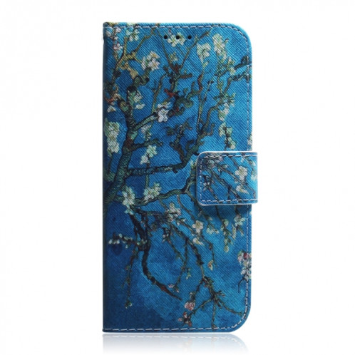 Dessin coloré Horizontal Flip Cuir Case, avec porte-cartes et portefeuille et portefeuille pour iPhone 13 Pro (fleur d'abricot) SH703D1600-05