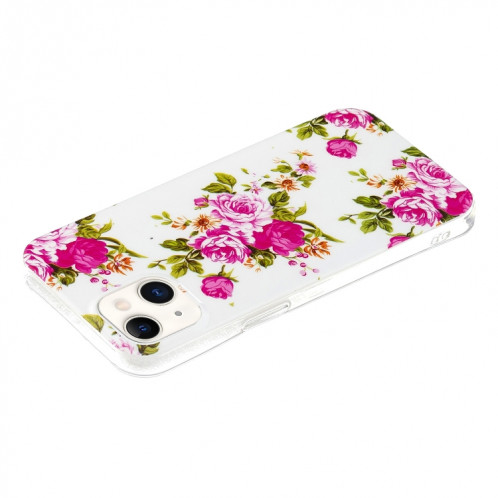 Étui de protection souple TPU lumineux pour iPhone 13 mini (fleur de rose) SH901L154-05