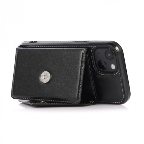 Sac de cartes croisés multi-fonctionnels TPU + Coque arrière PU avec support et portefeuille pour iPhone 13 (noir) SH002A1393-07