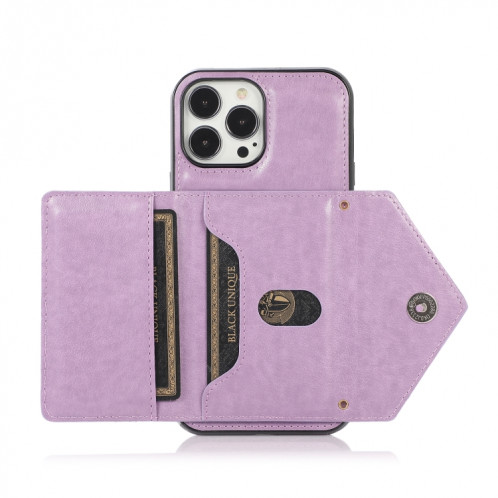 Sac de carte croisé multi-fonctionnel TPU + PU Back Cover Cover avec support & carte Slot & Portefeuille pour iPhone 13 PRO (Violet) SH003C1427-07