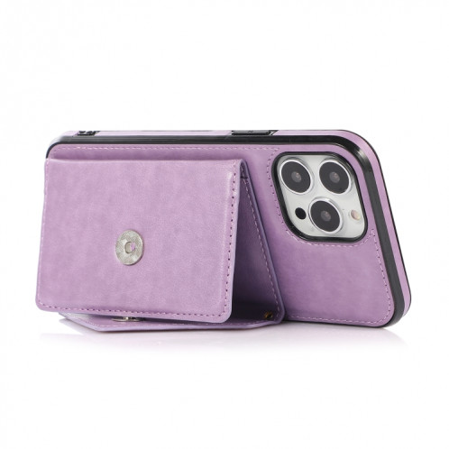 Sac de carte croisé multi-fonctionnel TPU + PU Back Cover Cover avec support & carte Slot & Portefeuille pour iPhone 13 PRO (Violet) SH003C1427-07