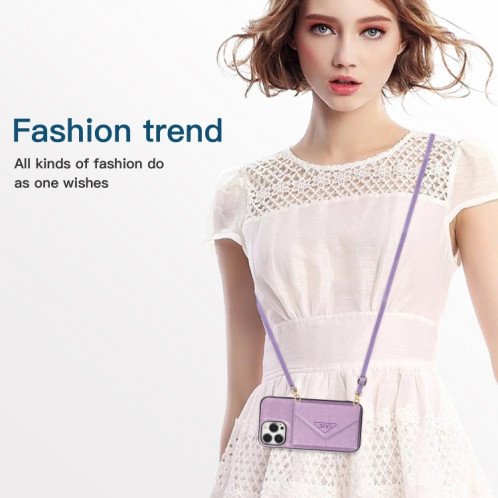 Sac de carte croisé multi-fonctionnel TPU + PU Back Cover Cover avec support & carte Slot & Portefeuille pour iPhone 13 PRO (Violet) SH003C1427-07