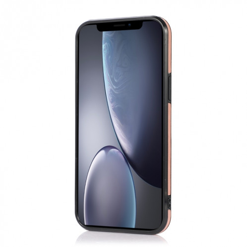 Sac de carte croisé multifonctionnel TPU + Coque arrière PU avec support et portefeuille de cartes et portefeuille pour iPhone 13 Pro (Rose Gold) SH003D1872-07