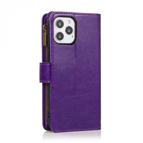 Horizontal Texture Horizontal Horizontal Horizon Horizontal Slot & Porte-lanière et longe à glissière pour iPhone 13 Pro (violet) SH203F903-07