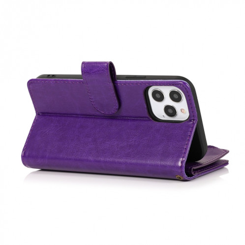 Horizontal Texture Horizontal Horizontal Horizon Horizontal Slot & Porte-lanière et longe à glissière pour iPhone 13 Pro (violet) SH203F903-07
