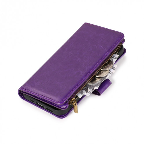 Horizontal Texture Horizontal Horizontal Horizon Horizontal Slot & Porte-lanière et longe à glissière pour iPhone 13 Pro (violet) SH203F903-07