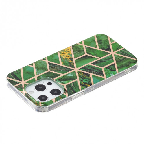 Cas de protection TPU de galvanoplastie pour iPhone 13 Pro (Rhombus verte) SH503E1554-04