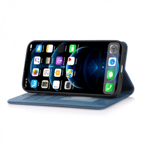 Horizontal Horizontal Texture Horizontal Texture Horizon Horizon Texture avec support et portefeuille pour iPhone 13 Pro (Bleu) SH703A1695-07