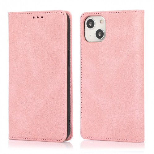 Strong magnétique Crazy Crazy Horse Texture Horizontal Flip Cuir Case avec porte-cartes et portefeuille pour iPhone 13 Pro (Rose Gold) SH703B514-07