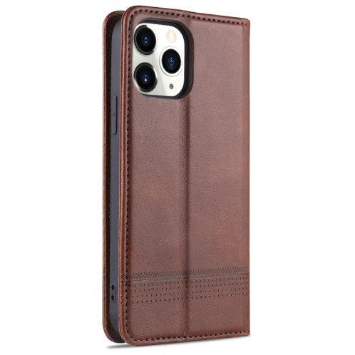 AZNS Magnetic Calf Texture Horizontal Flip Cuir Case avec machines à sous cartes et portefeuille et portefeuille pour iPhone 13 Pro (brun foncé) SA103A350-07