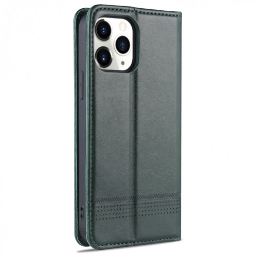 AZNS Magnetic Calf Texture Horizontal Flip Cuir Case avec machines à sous cartes et portefeuille et portefeuille pour iPhone 13 Pro (vert foncé) SA103D308-07