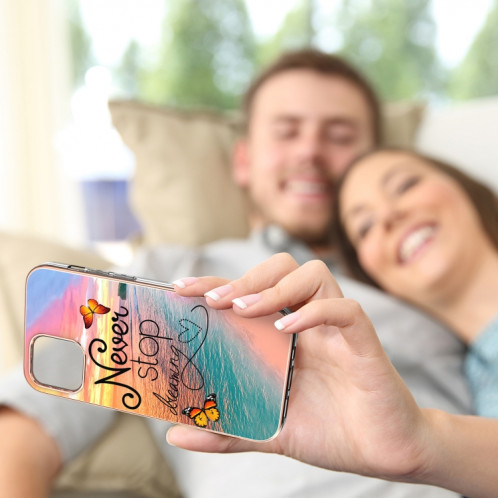 Motif de galvanoplastie IMD TPU Case antichoc pour iPhone 13 Pro (Dream Chasing Butterfly) SH603E1111-05