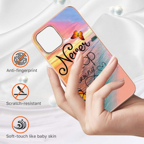 Motif de galvanoplastie IMD TPU Case antichoc pour iPhone 13 Pro (Dream Chasing Butterfly) SH603E1111-05