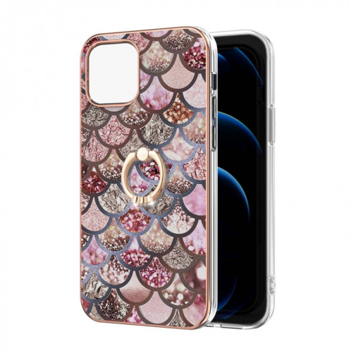 Motif de galvanoplastie IMD TPU Case antichoc avec porte-bague en strass pour iPhone 13 (balances roses) SH802A1588-04