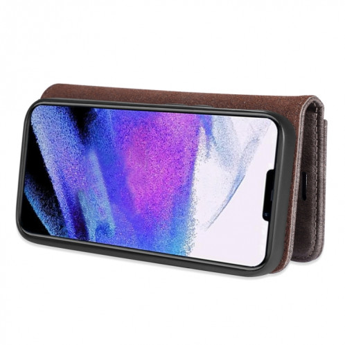 DG.Ming Crazy Horse Texture Tournez en cuir magnétique détachable avec porte-cartes et portefeuille pour iPhone 13 Pro (gris) SD603B1969-07