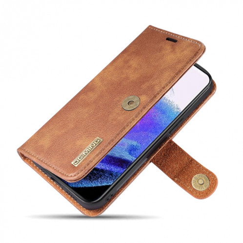 DG.ming Crazy Horse Texture Tournez en cuir magnétique détachable avec porte-cartes et portefeuille pour iPhone 13 PRO (Brown) SD603C605-07