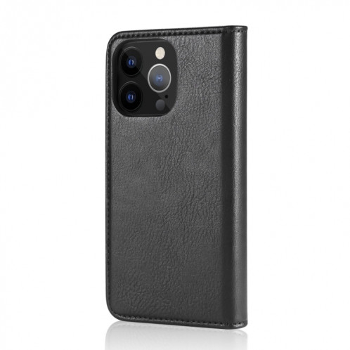DG.Ming Crazy Horse Texture Tournez en cuir magnétique détachable avec porte-cartes et portefeuille pour iPhone 13 Pro (Noir) SD603D1614-07