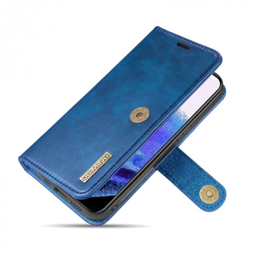 DG.ming Crazy Horse Texture Tournez en cuir magnétique détachable avec porte-cartes et portefeuille pour iPhone 13 Pro (Bleu) SD603E650-07