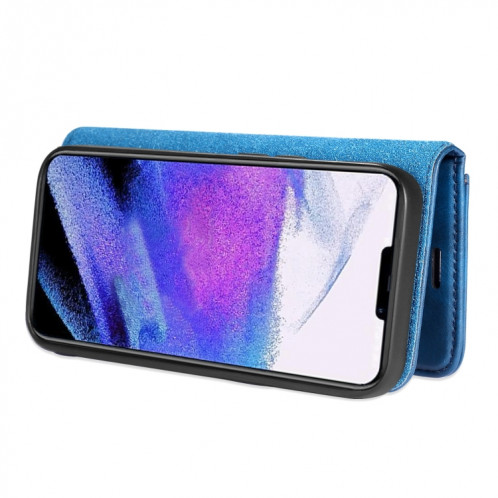 DG.ming Crazy Horse Texture Tournez en cuir magnétique détachable avec porte-cartes et portefeuille pour iPhone 13 Pro (Bleu) SD603E650-07