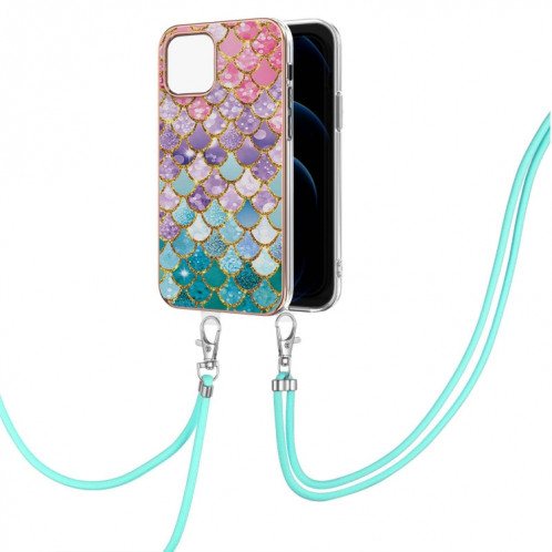 Motif de galvanoplastie IMD TPU Case antichoc avec lanière à col pour iPhone 13 PRO (balances colorées) SH803B577-04