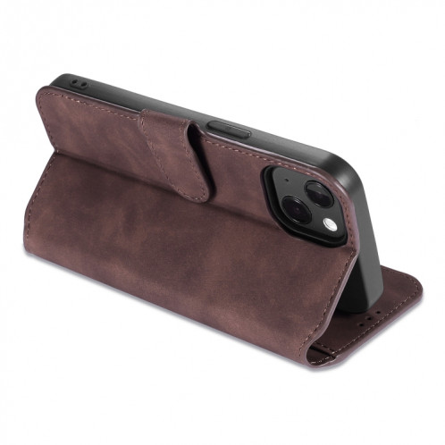 DG. Étui de cuir horizontal horizontal à l'huile rétro avec support et portefeuille pour iPhone 13 (café) SD902F1374-07