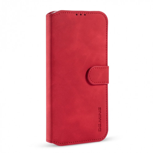 DG. Étui de cuir horizontal horizontal de l'huile rétro avec support et portefeuille pour iPhone 13 Pro (rouge) SD903B1151-07