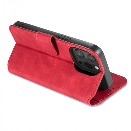 DG. Étui de cuir horizontal horizontal de l'huile rétro avec support et portefeuille pour iPhone 13 Pro (rouge) SD903B1151-07