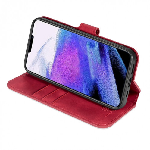 DG. Étui de cuir horizontal horizontal de l'huile rétro avec support et portefeuille pour iPhone 13 Pro (rouge) SD903B1151-07