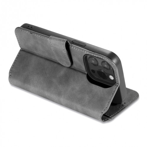 DG. Étui de cuir horizontal horizontal de la face à l'huile rétro avec porte-carte et portefeuille pour iPhone 13 Pro (gris) SD903C745-07