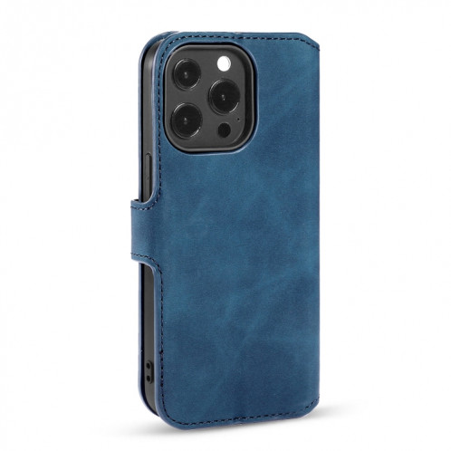 DG. Étui de cuir horizontal horizontal de l'huile rétro avec support et portefeuille pour iPhone 13 Pro (Bleu) SD903E693-07