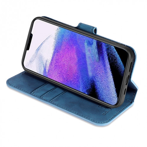 DG. Étui de cuir horizontal horizontal de l'huile rétro avec support et portefeuille pour iPhone 13 Pro (Bleu) SD903E693-07