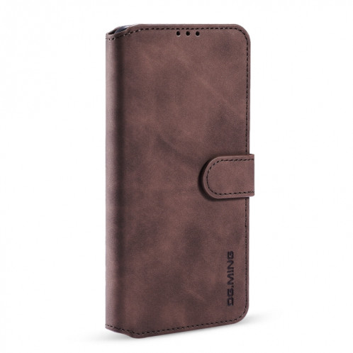 DG. Étui de cuir horizontal de la couche horizontale de l'huile rétro avec porte-cartes et portefeuille pour iPhone 13 Pro (Café) SD903F1845-07