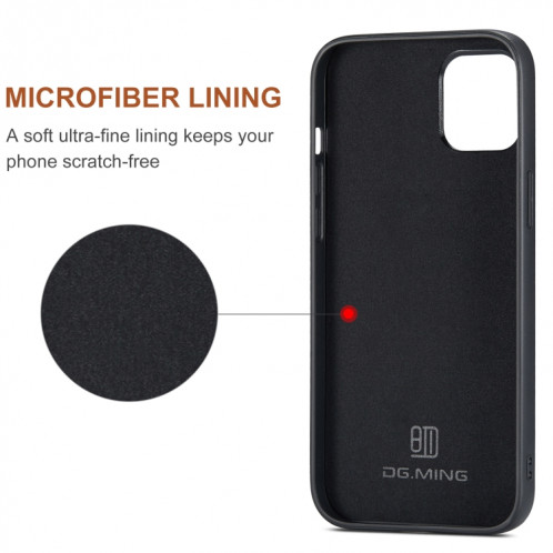 DG.ming M2 Series Sac 3-Fold Card + Case à l'échéance magnétique avec fonction de portefeuille et porte-portefeuille pour iPhone 13 Pro (Café) SD303C65-09